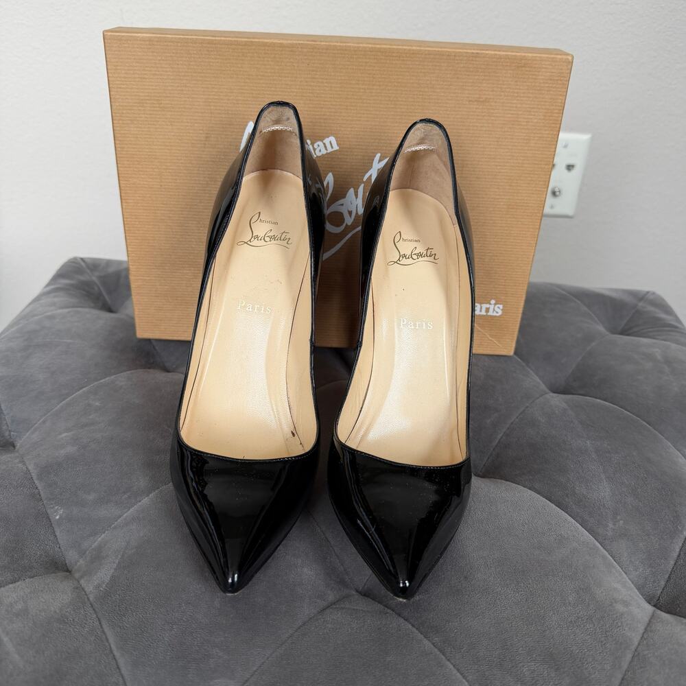 Christian Louboutin Pigalle 120 Black Patent Pumps Size 40.5 - Picture 3 of 16